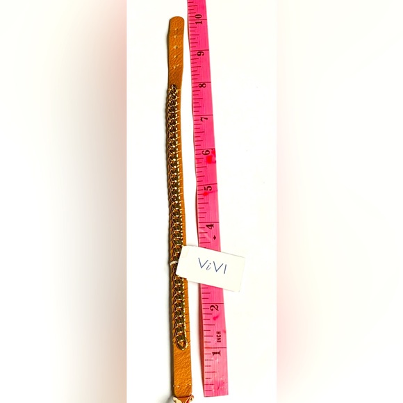 🐍Soft Faux Brown Leather Adjustable Wrap Bracelet with Gold Tone by ViVl - Picture 9 of 11